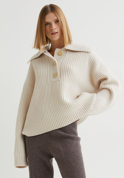 Rib-Knit Wool-Blend Jumper