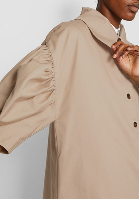 Puff-Sleeved Trench Coat