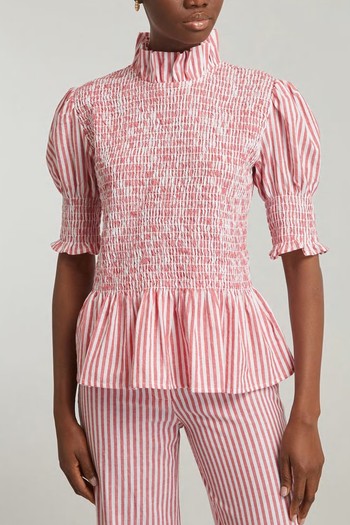 Aleria Short-Sleeve Stripes Shirt from Maria De La Orden