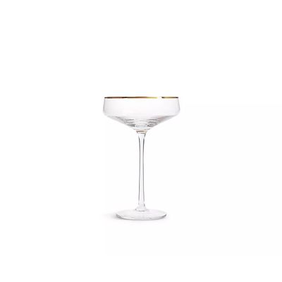 Gold Rim Set of 4 Champagne Coupe