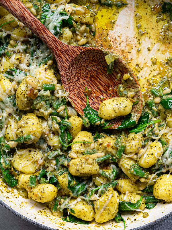 Creamy Pesto Gnocchi Bake 