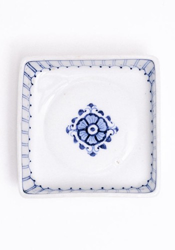 Sometsuke Flower Arita Square Dish from Nimi Projects