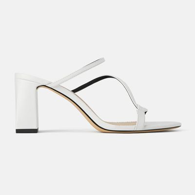 Mid-Heel Mules with Asymmetric Straps from Zara