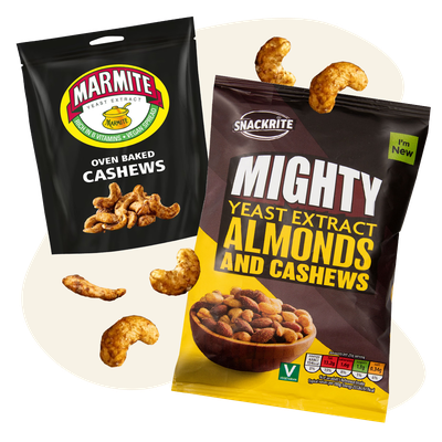 Almonds & Cashews With Mighty Yeast Extract Seasoning from Snackrite