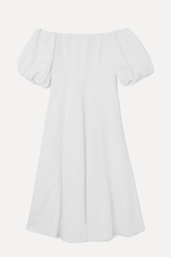 Off-The-Shoulder Puff-Sleeve Midi Dress  from COS