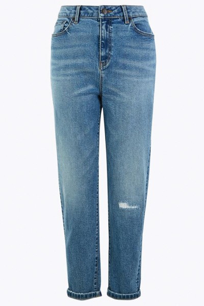 Mom High Waist Ankle Grazer Jeans