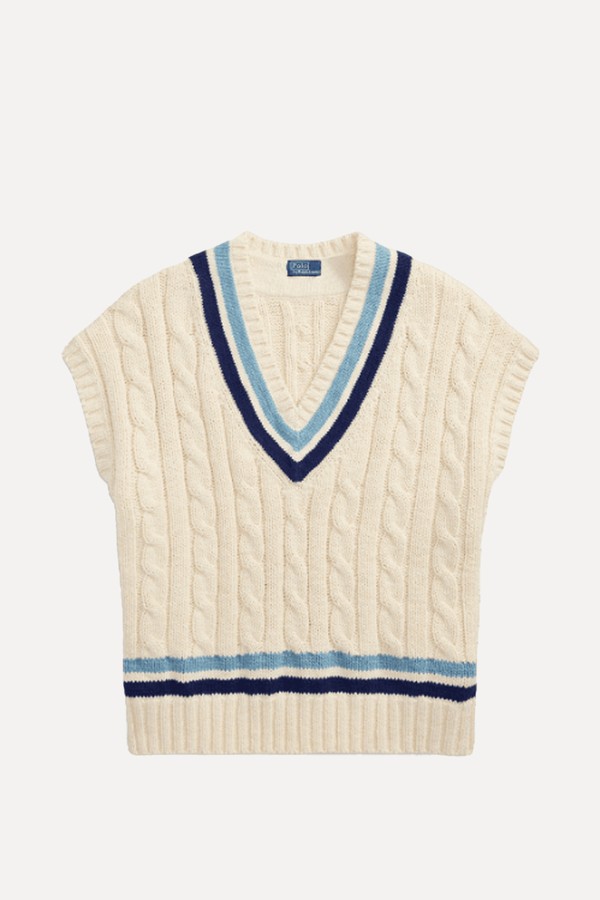 Cable-Knit Cotton Sleeveless Jumper