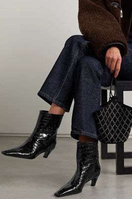 Arizona Croc-Effect Leather Ankle Boots from Khaite