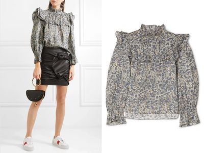 Ted Ruffled Printed Linen Top from Isabel Marant Étoile
