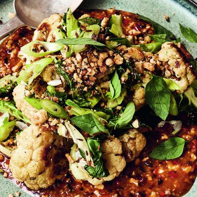 Cumin-Roasted Cauliflower With Sichaun Pepper & Peanut Dip