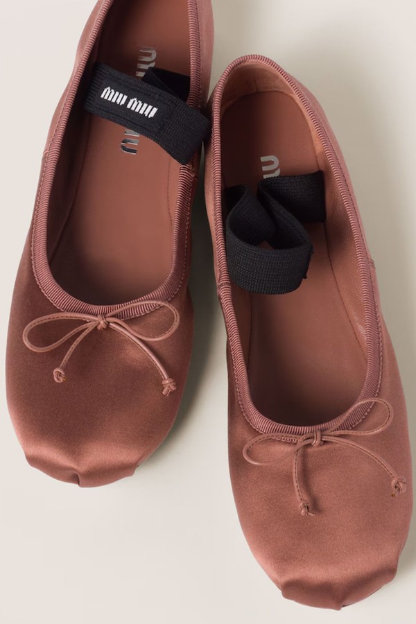 Satin Ballet Flats from Miu Miu