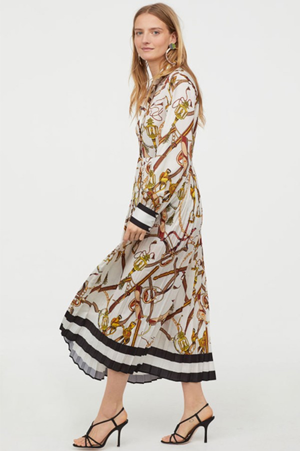 Pleated Satin Dress from H&M