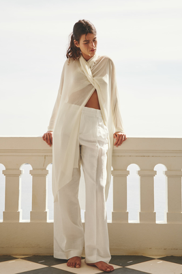 Full Length Linen Blend Trousers from Zara