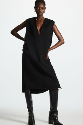 Oversized V-Neck Wool Dress from COS