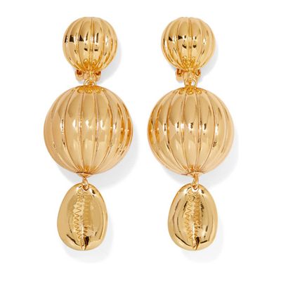 Be Charmed Gold-Plated Clip Earrings from Rebecca De Ravenel