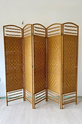 Vintage Woven Rattan Room Divider Screen from The Hoarde