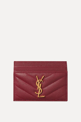 Monogramme Quilted Textured-Leather Cardholder from Saint Laurent 