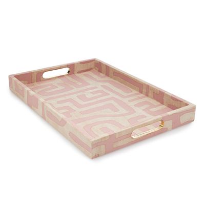 Terracotta Classic Kuba Cloth Serving Tray from St. Frank