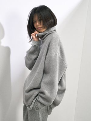 Displaced-Sleeve Roll-Neck Wool Sweater from Raey