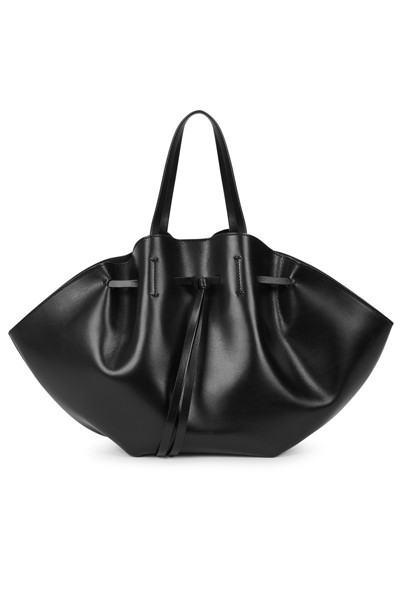 Lynne Black Leather Tote from Nanushka