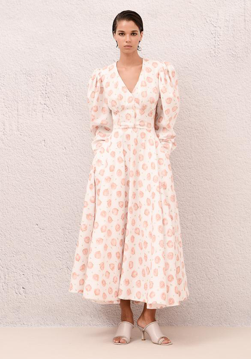 Floral Print Open Back Maxi Dress from Anouki