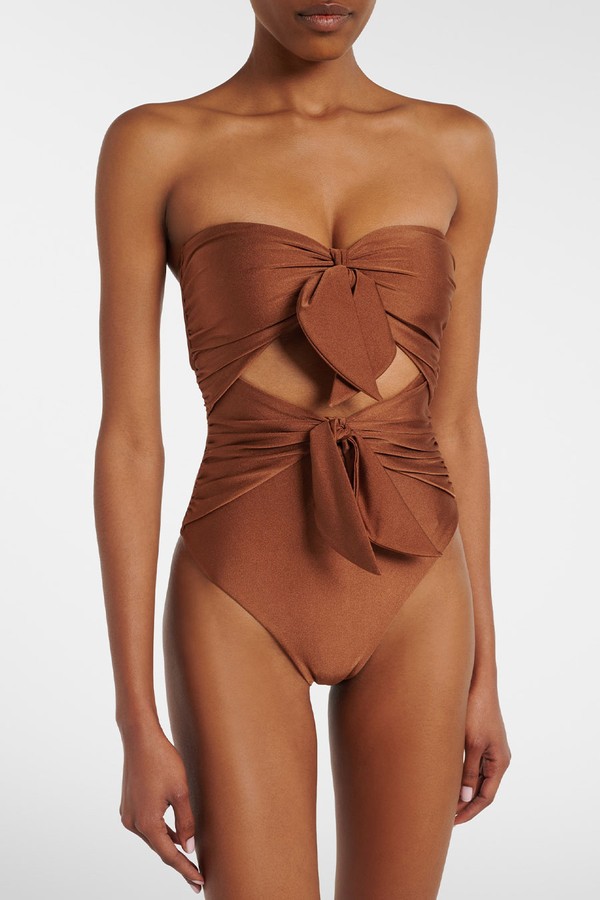 Bow-Detail Cutout Swimsuit