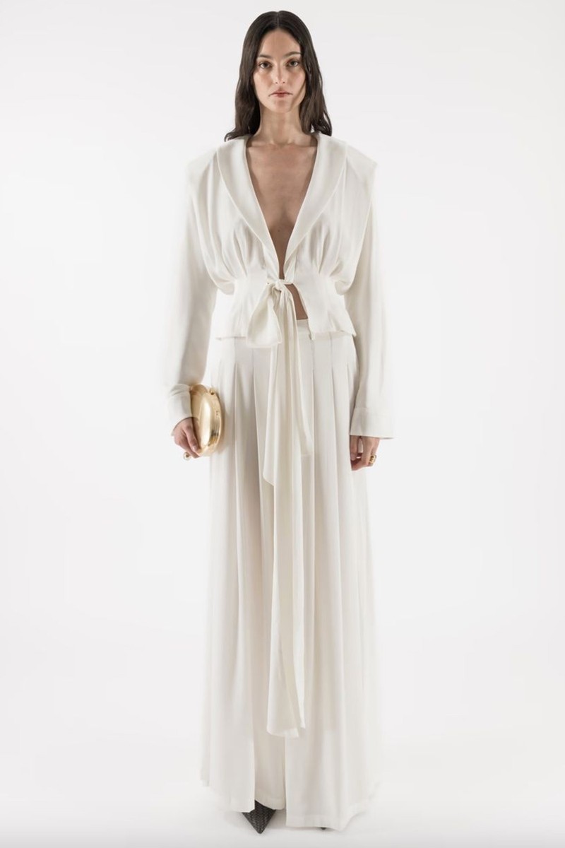 Front Tie Silk Blouse from Arakii