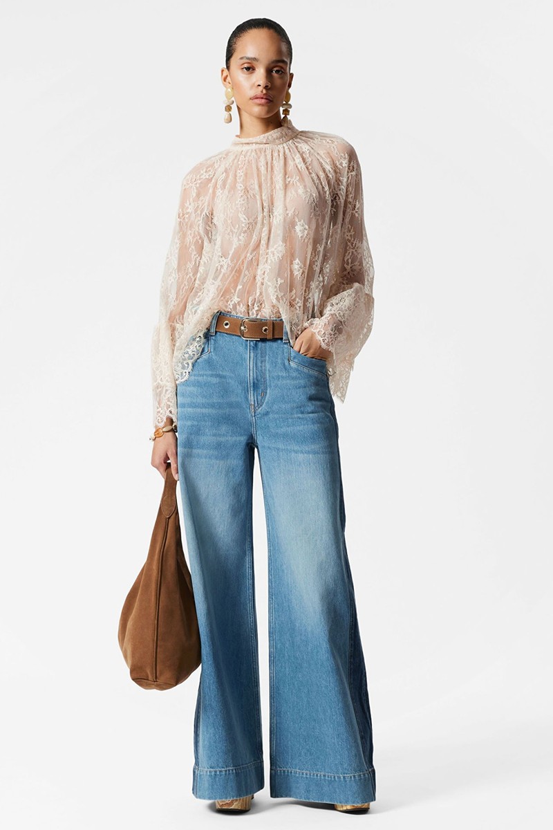 Flounced Lace Blouse