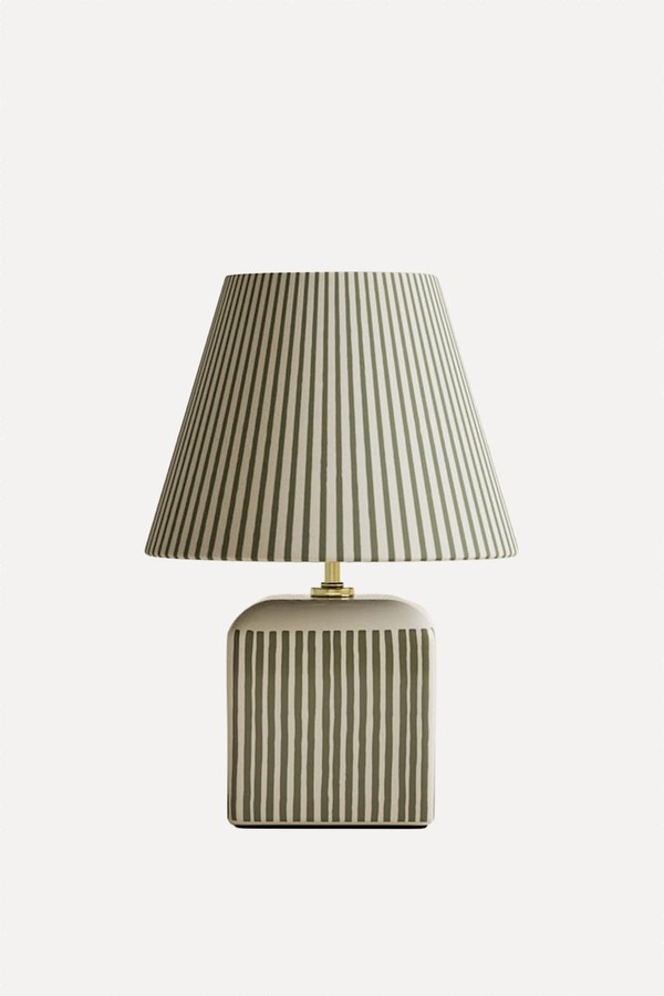 Joshua Ceramic Striped Rechargeable Table Lamp
