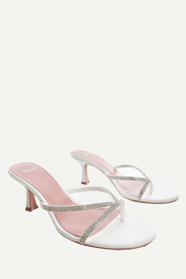 Heeled Sandal With Strass Strap
