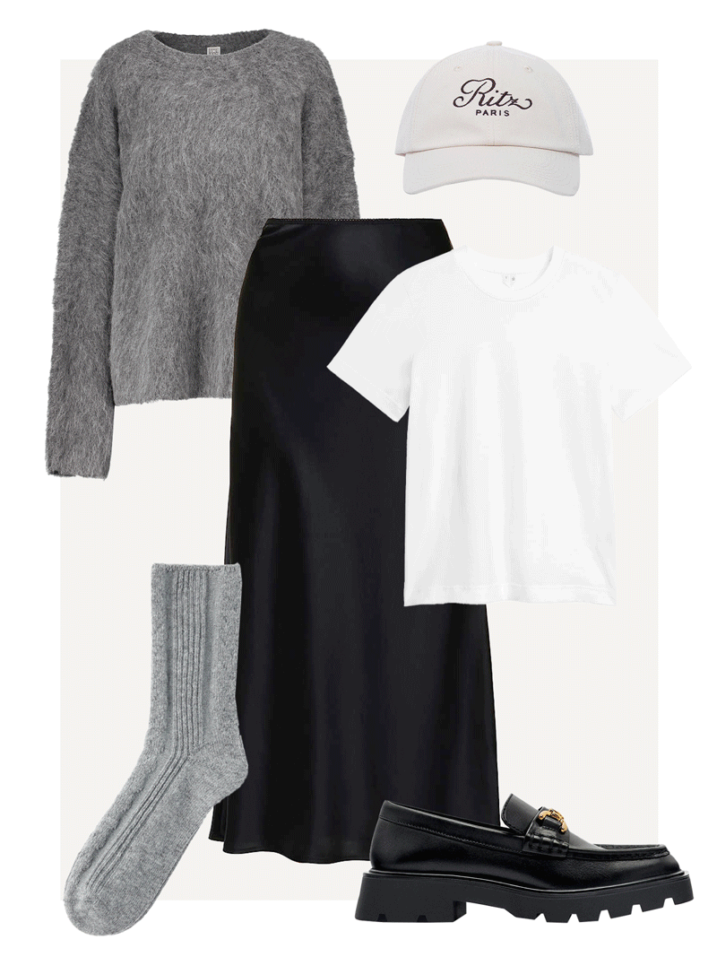 A Look We Love: Slip Skirts & Knits 