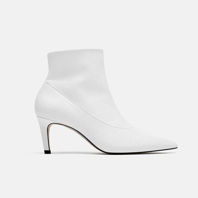 Leather Mid-Heel Ankle Boots from Zara