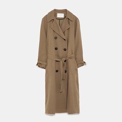 Midi Double Breasted Trench Coat from Zara