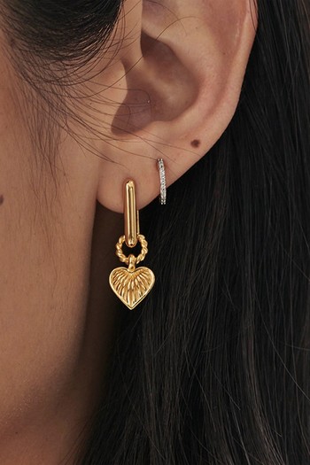 Ridge Heart Charm Earrings from Missoma