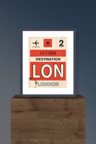 London Luggage Tag by Nick Cranston Framed Print from King & McGaw