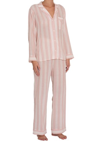 Umbrella Stripes Woven Long PJ Set from Eberjey