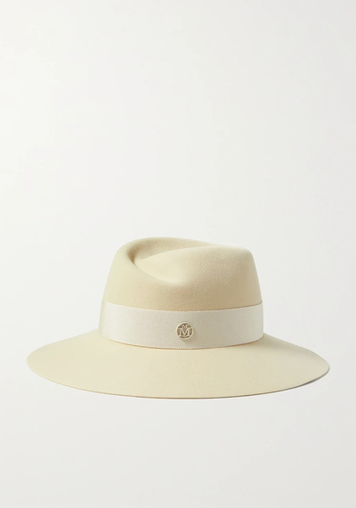 Virginie Grosgrain-Trimmed Wool-Felt Fedora from Maison Michele