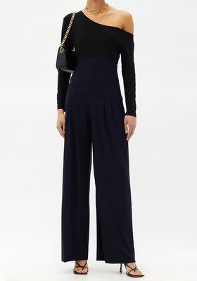 High-Rise Pleated Wide-Leg Trousers from Norma Kamali