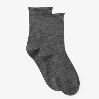 Merino Wool Mix Roll Top Ankle Socks from John Lewis