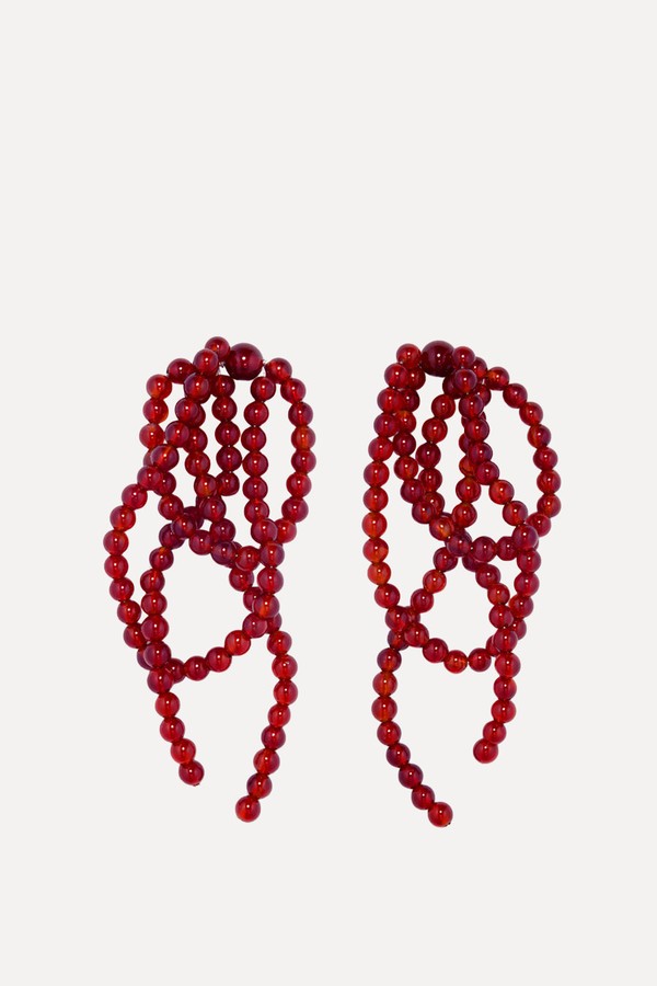 What A Tangled Web We Weave Lace Agate & Recycled Silver Earrings from Completedworks