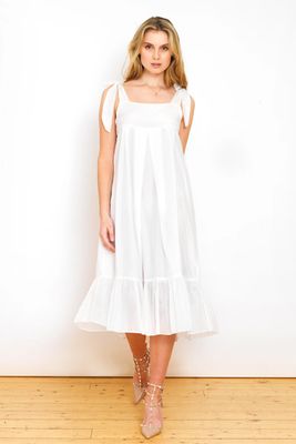 Jasmine White Ruffle Voile Dress