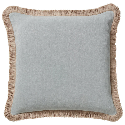 Stonewashed Lined Cushion Cover With Fringing from Oka
