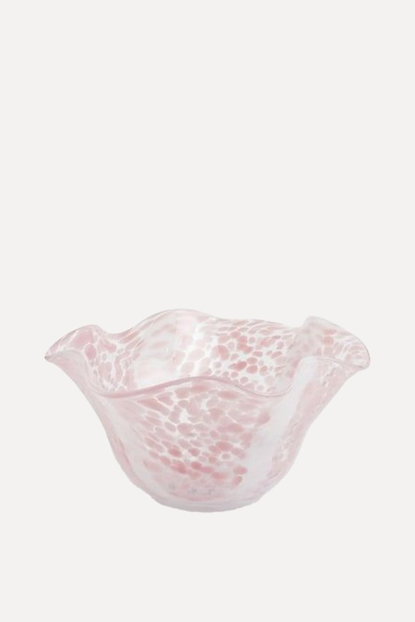 Confetti Glass Scalloped Decorative Bowl