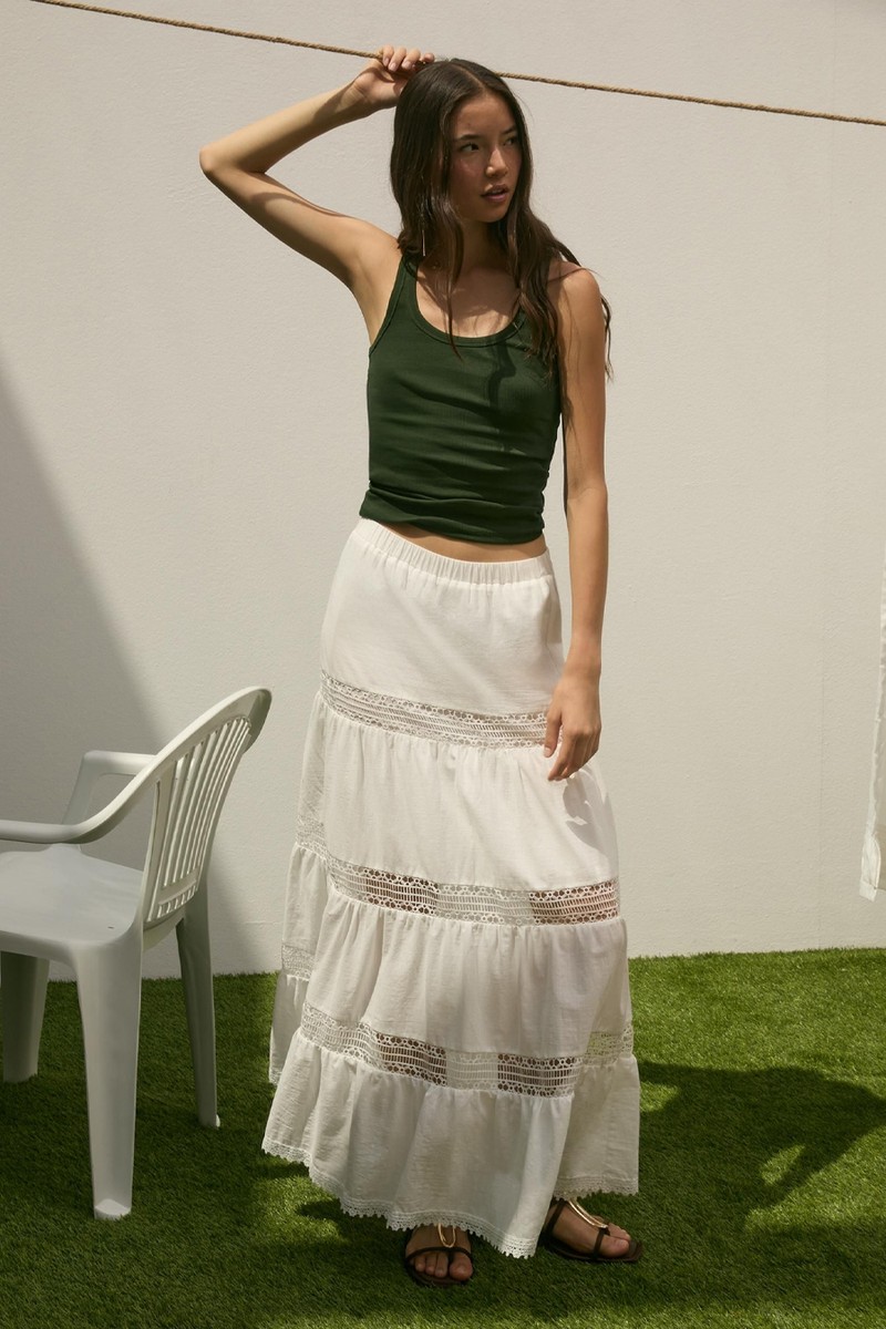 Long Panelled Lace Skirt