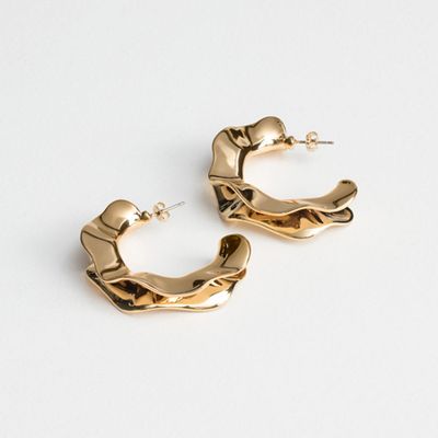 Rippling Wave Hoop Earrings from & Other Stories