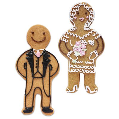 Bride & Groom Jolly Ginger Biscuits from Biscuiteers