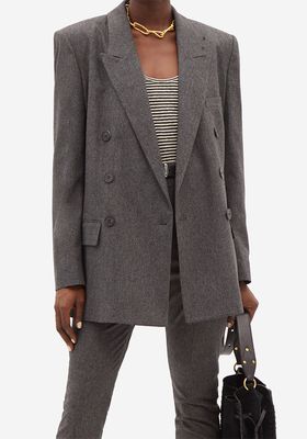 Noleagan Wool-Blend Double-Breasted Flannel Blazer from Isabel Marant Etoile