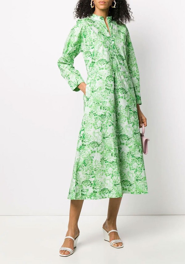 Floral Print Cotton Poplin Dress from Ganni