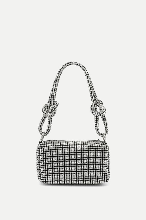 GLISTEN Rhinestone Knot Shoulder Bag