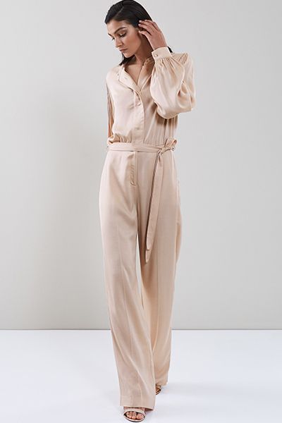 Regina Pleat- Detail Satin Jumpsuit from Reiss